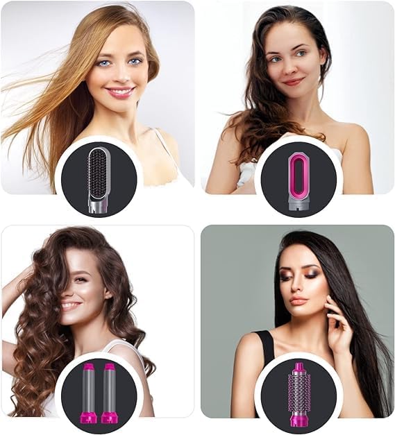 5 in 1 Multifunctional Hair Dryer Styling Tool, Detachable 5-in-1 Multi-Head Hot Air Comb